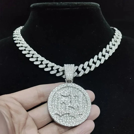 Men Women Hip Hop Number 69 Pendant Necklace Crystal Cuban Chain Iced Out Bling HipHop Necklaces Fashion Charm Jewelry
