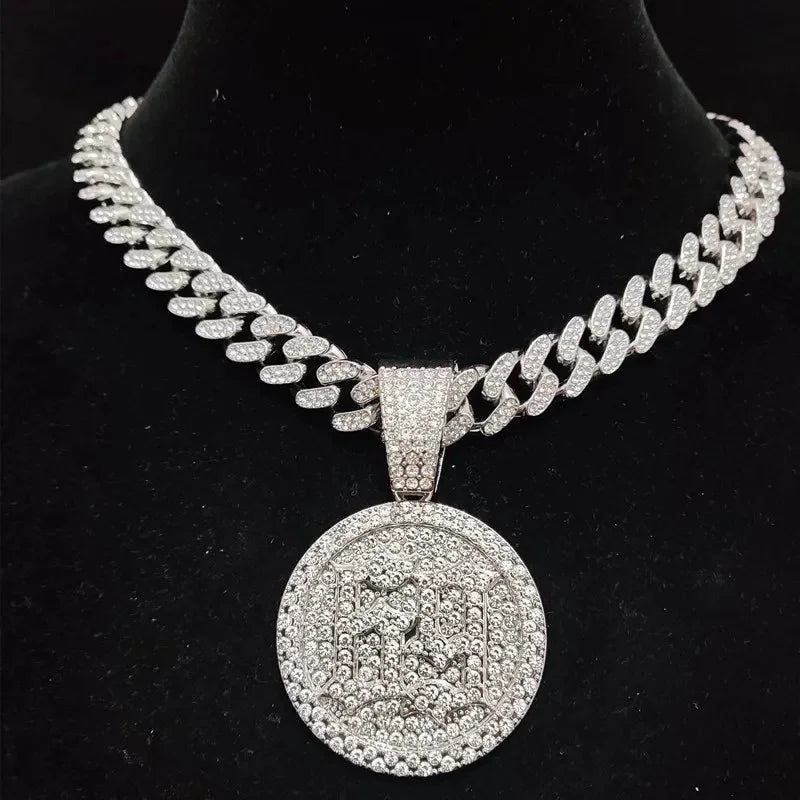 Men Women Hip Hop Number 69 Pendant Necklace Crystal Cuban Chain Iced Out Bling HipHop Necklaces Fashion Charm Jewelry
