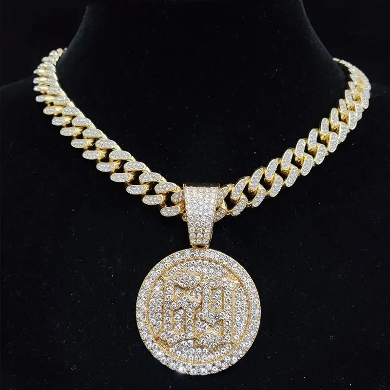 Men Women Hip Hop Number 69 Pendant Necklace Crystal Cuban Chain Iced Out Bling HipHop Necklaces Fashion Charm Jewelry