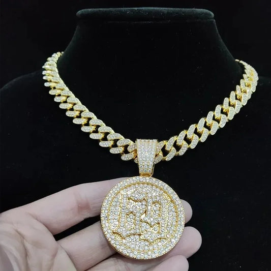 Men Women Hip Hop Number 69 Pendant Necklace Crystal Cuban Chain Iced Out Bling HipHop Necklaces Fashion Charm Jewelry